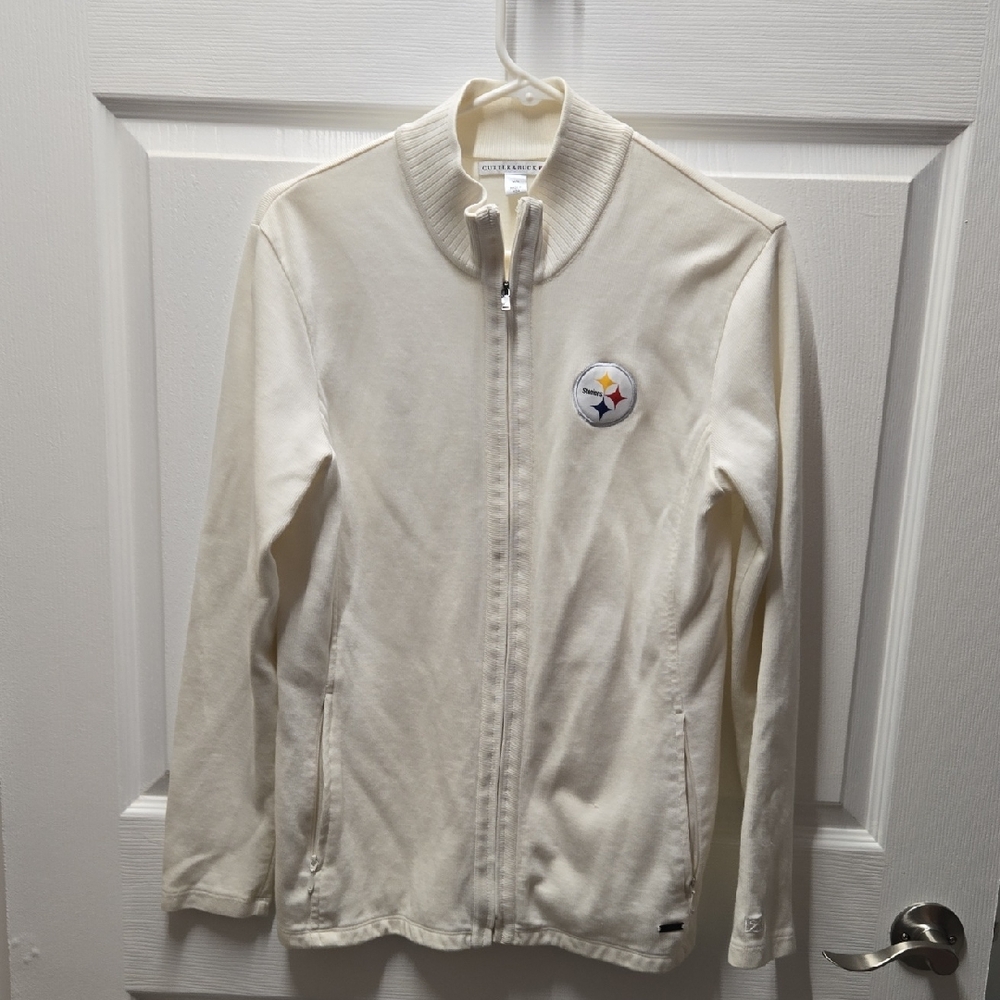 Pittsburgh Steelers Cream Full-Zip Jacket with Logo
